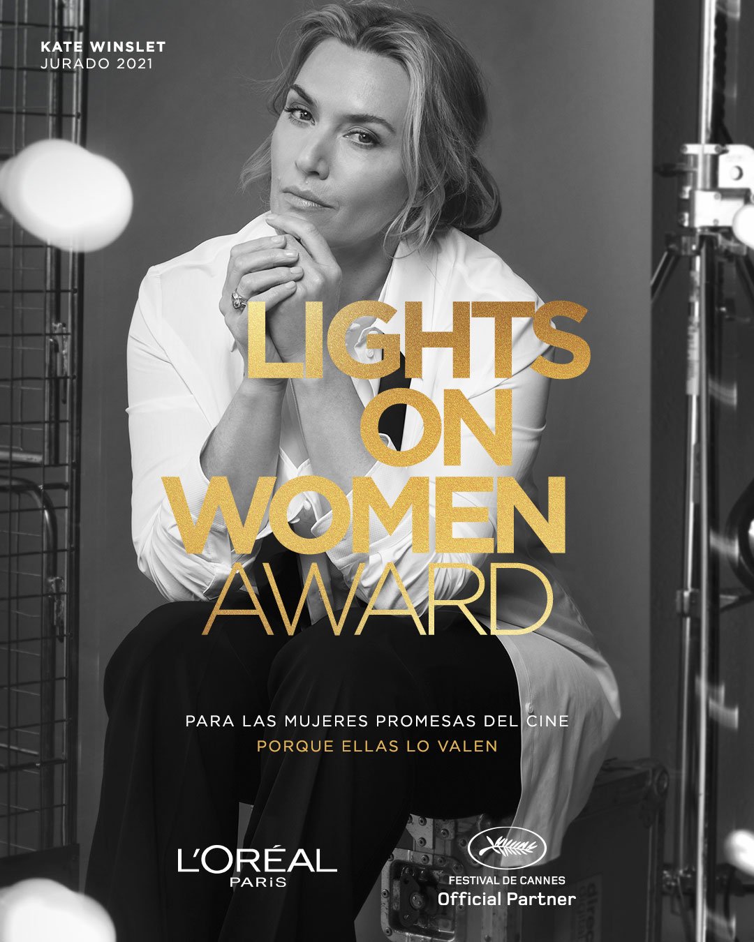 La reconocidísima actriz Kate Winslet fue la encargada de entregar este primer premio Lights on Women Award de L’Oréal Paris el pasado 16 de julio en la cena de Jeune Cinéma en Cannes.